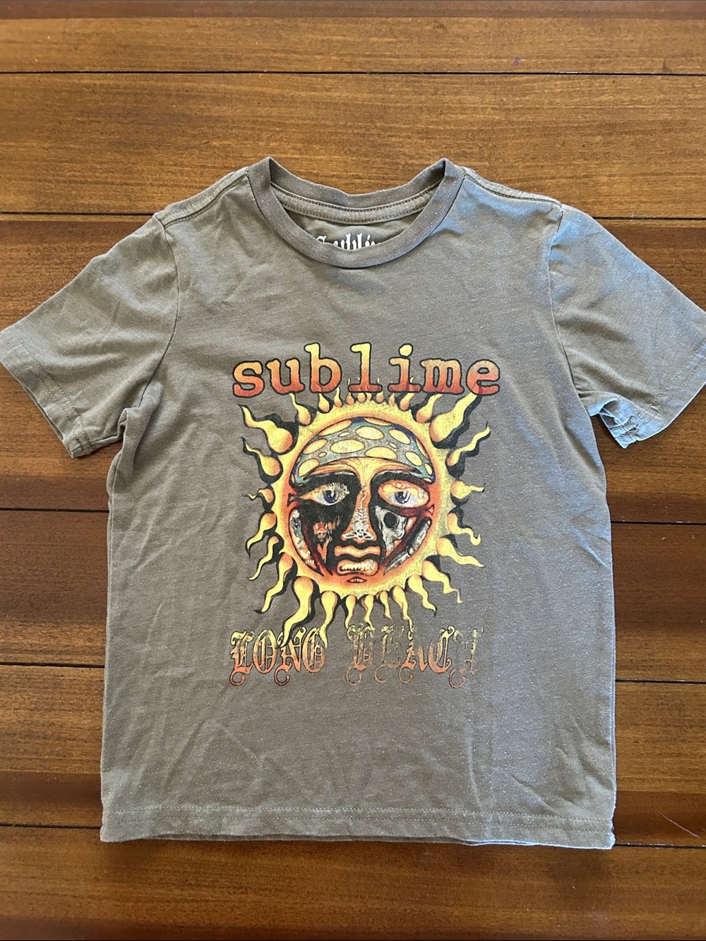 Sublime Kids' Short Sleeve Graphic Tee - Gray with Sun Motif